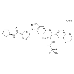 3-(5-((1R,2S)-2-(2,2-二氟丙烷酰胺基)-1-(2,3-二羟基苯并[b][1,4]二氧-6-基)丙氧基)-1H-吲唑-1-基)-N-((R)-四氢呋喃-3-基)苯甲酰胺
