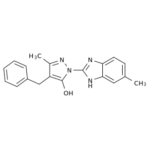 4-苄基-5-甲基-2-(6-甲基-1H-苯并咪唑-2-基)-1H-吡唑-3-酮