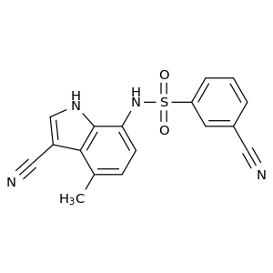 3-氰基-N-(3-氰基-4-甲基-1H-吲哚-7-基)苯磺酰胺