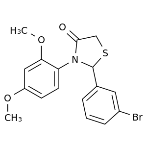 2-(3-溴苯基)-3-(2,4-二甲氧基苯基)噻唑烷-4-酮