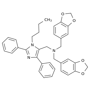 N,N-双(1,3-苯并二噁唑-5-甲基)-1-丁基-2,4-二苯基-1H-咪唑-5-甲胺