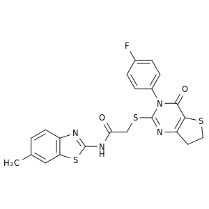 2-[[3-(4-氟苯基)-3,4,6,7-四氢-4-氧噻吩并[3,2-D]嘧啶-2-基]硫代]-N-(6-甲基-2-苯并噻唑基)-乙酰胺